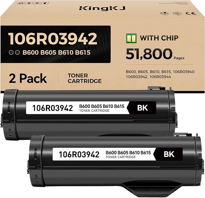 VersaLink B600 B610 Black High Capacity Toner Cartridge 2-Pack Replacement by KingKJInkToner