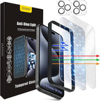 Screen Protector for iPhone 15 Pro, HD Clear, 9H Hardness, No Bubbles, Case by JESOHO