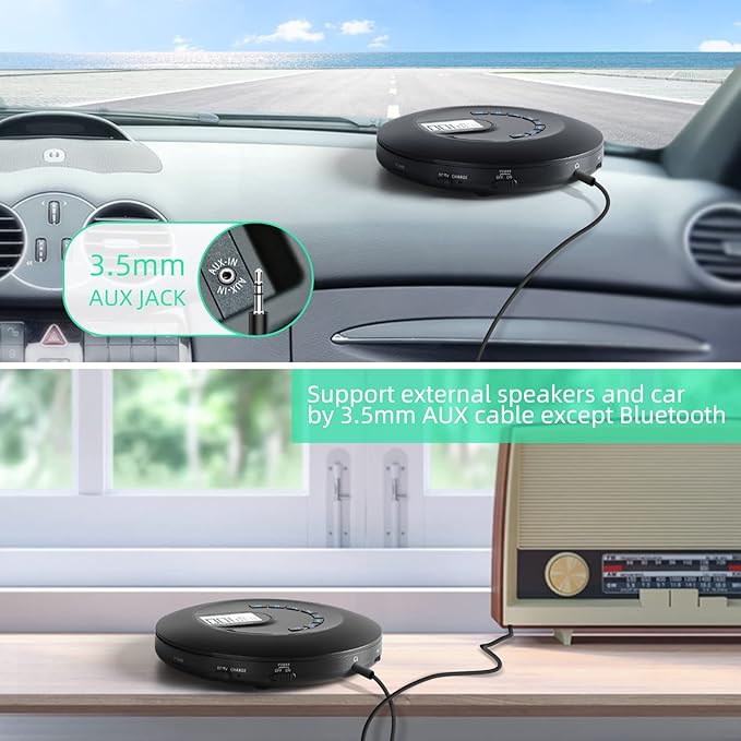 CD Player Portable, Rechargeable Portable CD Player - Image 3