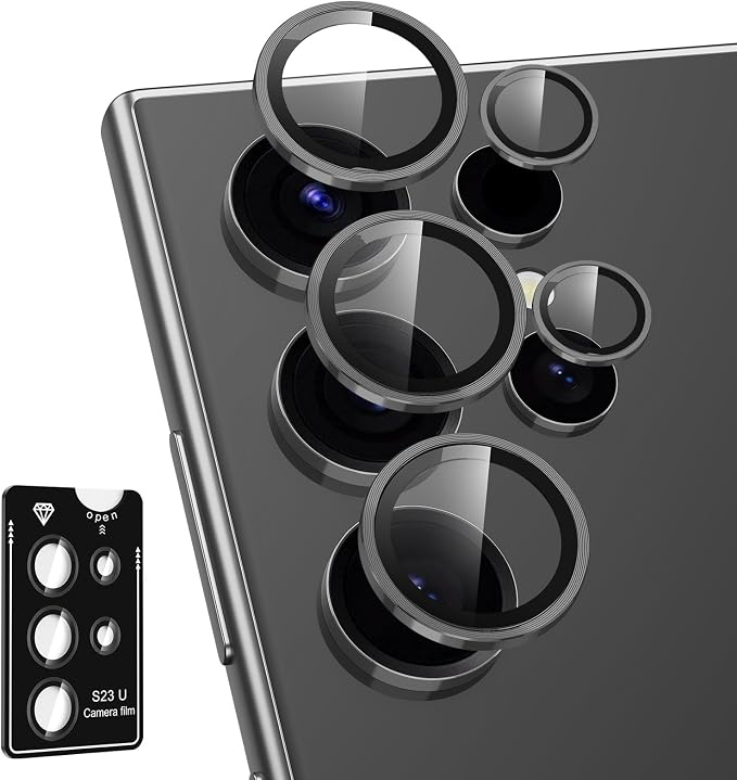 for Samsung Galaxy S23 Ultra Camera Lens Protector, Individual Metal Ring by Btscase