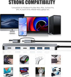 【Upgrade】 USB C/USB Hub, BERLAT Aluminum 7 in 1 USB C & USB Hub - Image 7