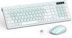 Wireless Keyboard and Mouse Combo, Full-Sized Wireless Keyboard and Adjustable by RECCAZR