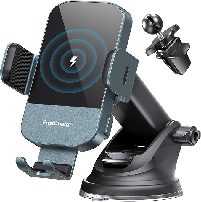 Wireless Car Charger, 15W Fast Charging Auto Clamping Car Charger Phone Mount by CHGeek