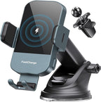 Wireless Car Charger, 15W Fast Charging Auto Clamping Car Charger Phone Mount by CHGeek