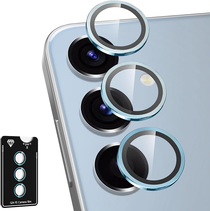 for Samsung Galaxy S24 FE Camera Lens Protector, Individual Metal Ring Tempered by Btscase