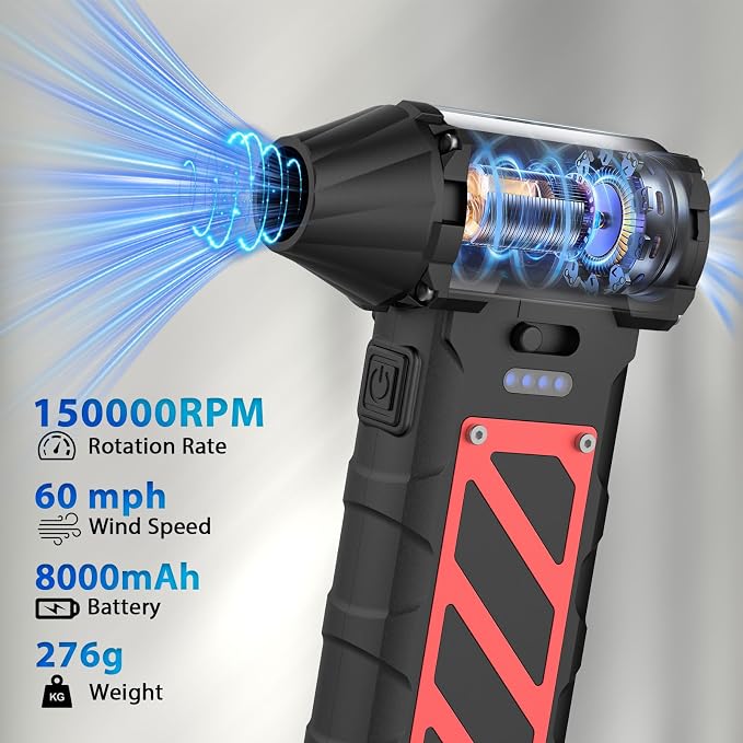 Electric Air Duster-Compressed Air Duster, 60mph Wind Stepless Speed Canned Air - Image 2