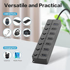 90 Degree USB Hub Splitter YACSEJAO USB 2.0 Data Hub - Image 7
