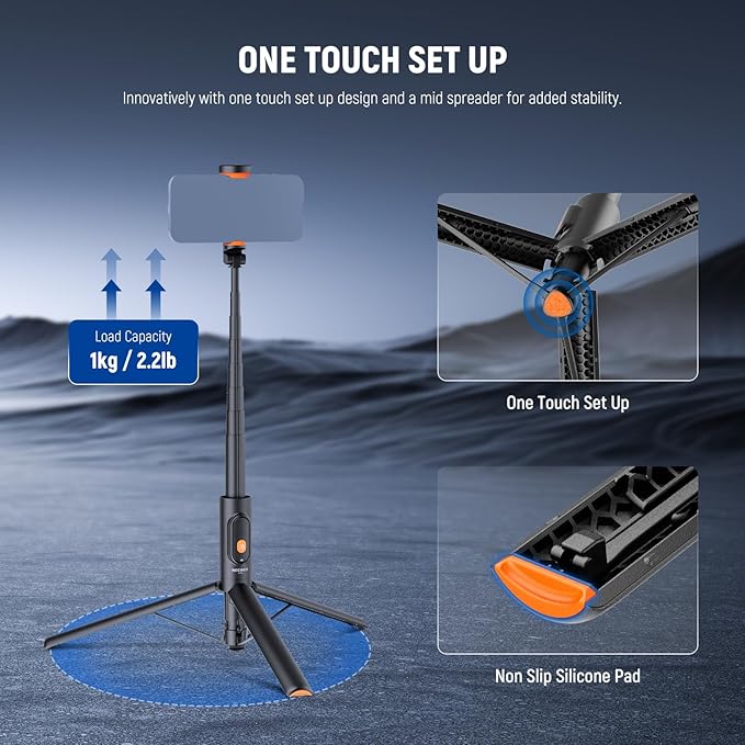 NEEWER 57.9" Selfie Stick Tripod Compatible - Image 5