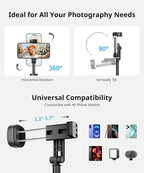 Selfie Stick Travel Tripod for iPhone Wireless Remote for Selfies, Extendable - Image 4