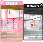 Under Desk Cable Management Tray, 15.7'' No Drill Steel Desk Cable Organizers - Image 2