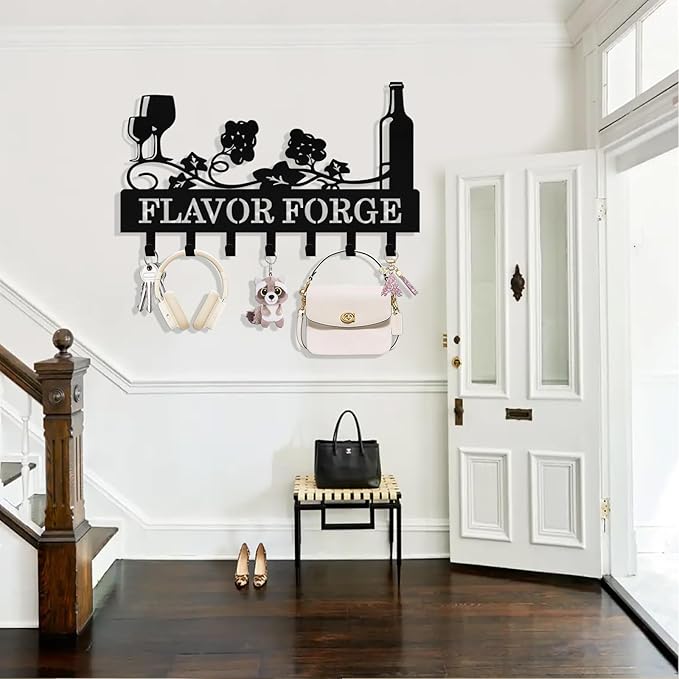 Personalized Wine Key Holder Wall Mount, Custom Metal Key Rack Key Holder - Image 2