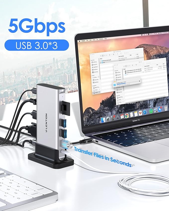 LENTION 10-in-1 USB C Docking Station - Image 6
