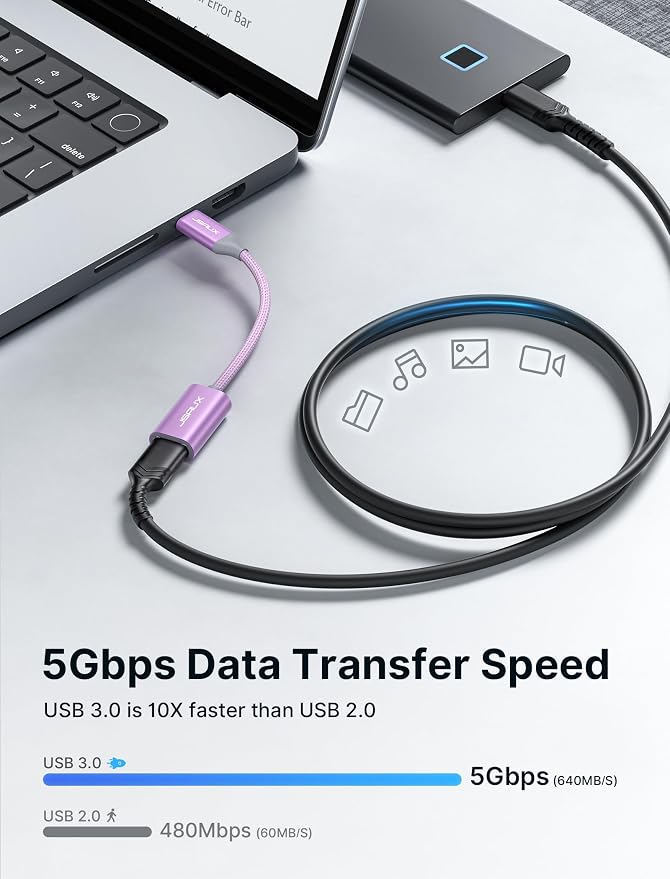 JSAUX USB C to USB 3.0 Adapter, USB C Male to USB Female OTG Cable Adapter - Image 2