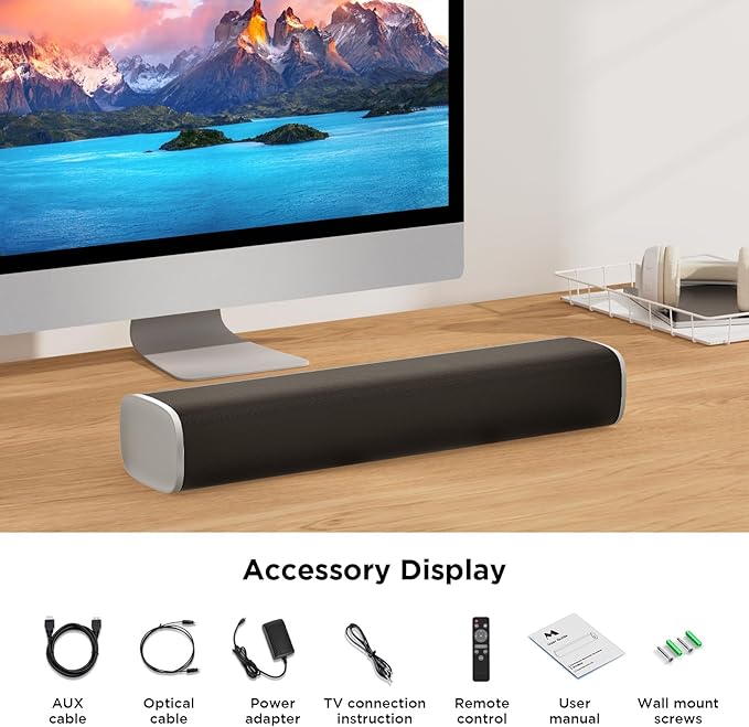 MZEIBO Sound Bar, 50W TV Speaker - Image 6