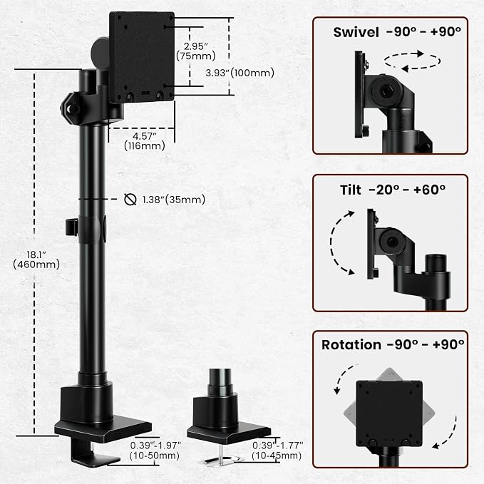 Monitor-Arm Ultrawide Heavy Duty 24-57'' - Image 6