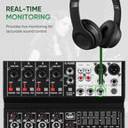 Audio Mixer 6 Channel Sound Mixer Console, Professional Music Mixing Board DJ - Image 7
