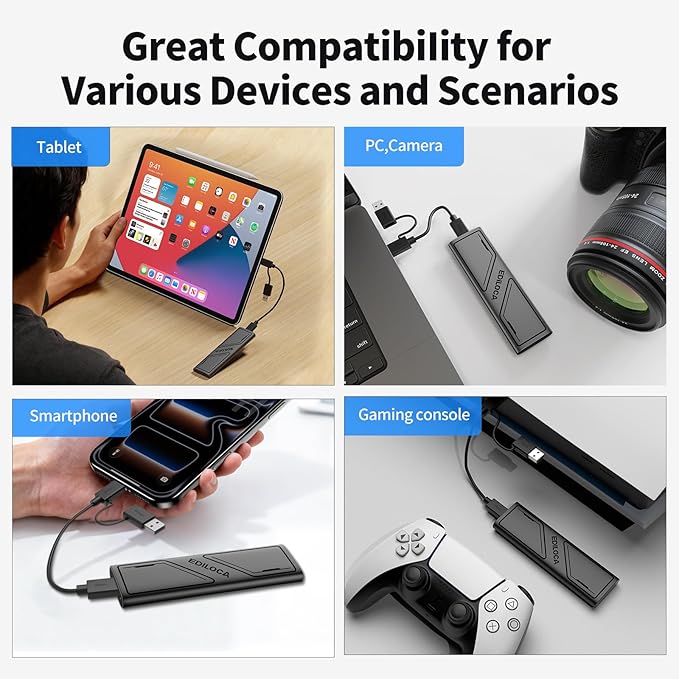 Ediloca EP1000 External Hard Drive 1TB, Portable Ssd, External Solid State - Image 5
