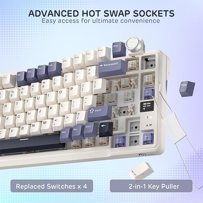 RK ROYAL KLUDGE L98 Wireless Mechanical Keyboard w/Left-Handed Southpaw Design - Image 5