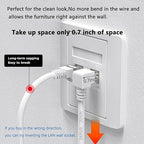 Right Angle Ethernet Extension Cable Down Angle1.5ft-White, 90 Degree CAT6 - Image 2