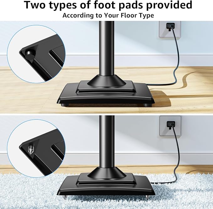 MOUNTUP Universal Speakers Stands Pair 34" to 43.3" Height Adjustable Holds - Image 6