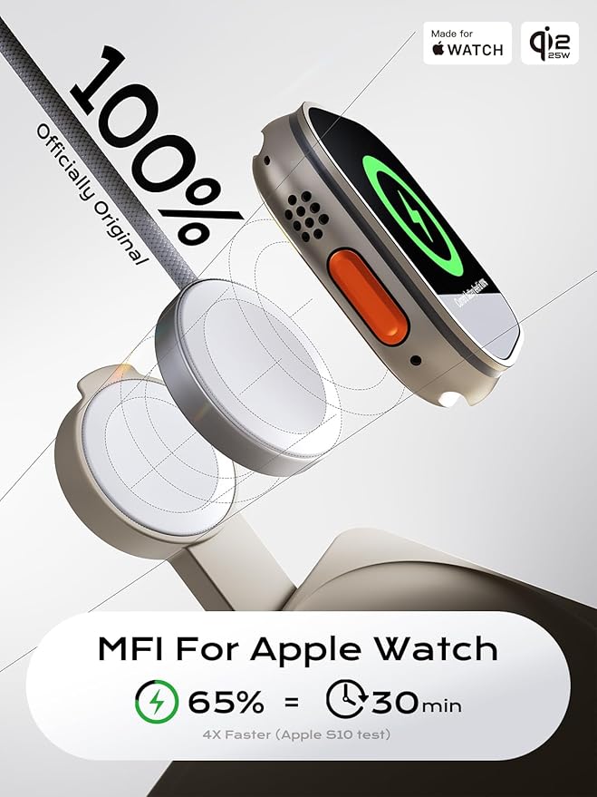 THREEKEY Qi2 25W MagSafe 3-in-1 Wireless Charging Station, MFI Certified by - Image 3