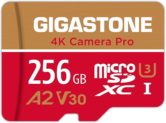 GIGASTONE 256GB Micro SD Card, 4K Camera Pro, A2 V30 by Gigastone