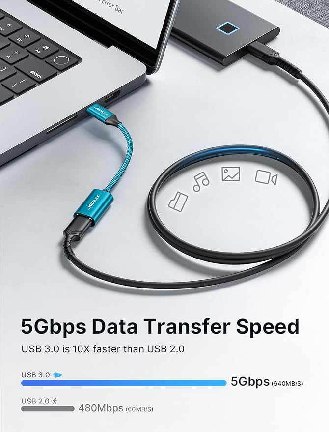 JSAUX USB C to USB 3.0 Adapter, Type C Male to USB Female OTG Cable Compatible - Image 2