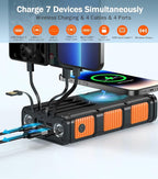 GOODaaa Power Bank Wireless Charger 45800mAh Built in Hand Crank and 4 Cables - Image 2