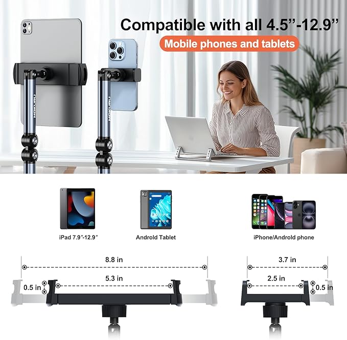 Tablet Floor Stand, Adjustable Tablet Stand, 360° Rotation Tablet Holder - Image 7
