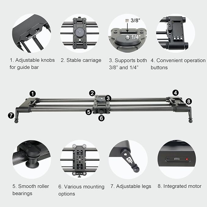 Konova New G1 Wireless Motorized Integrated Carbon Slider - Image 3