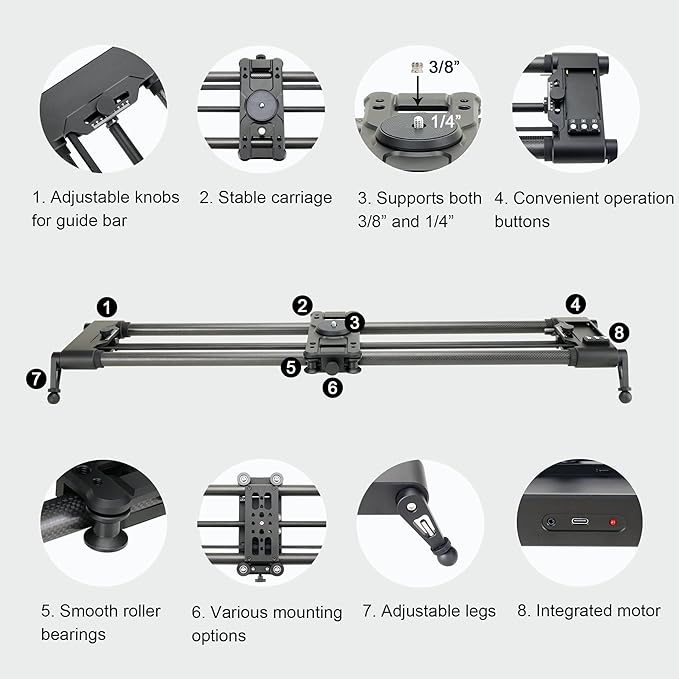 Konova New G1 Wireless Motorized Integrated Carbon Slider - Image 3
