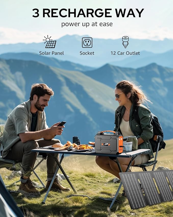 Solar Powered Generator 200W Peak/100W Rated, Portable Solar Generator Power - Image 4