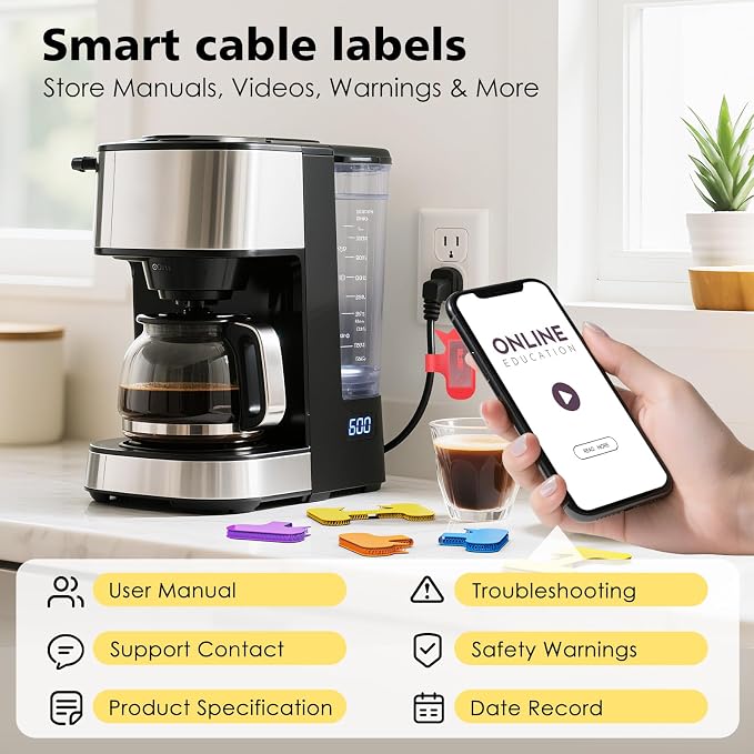 24 Set Smart NFC Cable Labels - Image 5