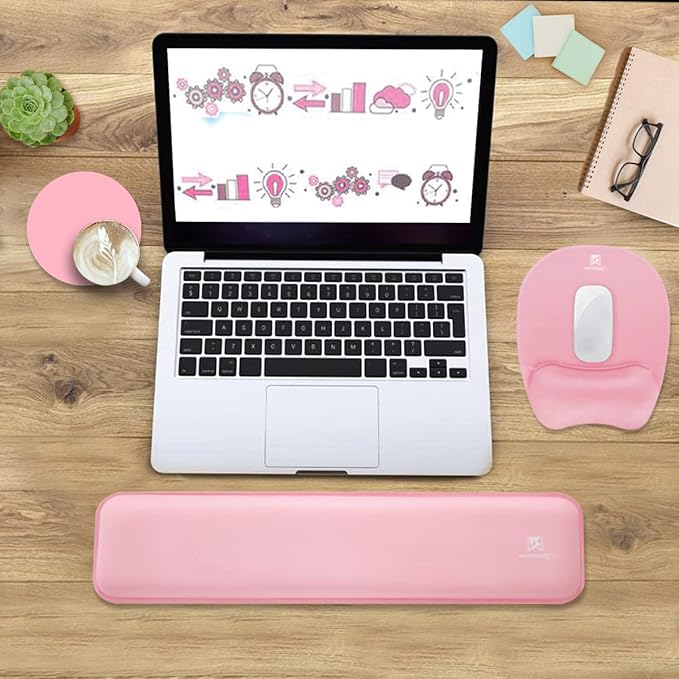 Memory Foam Set Wrist Rest Pad & Mouse Wrist Rest Support, Ergonomic Design - Image 6
