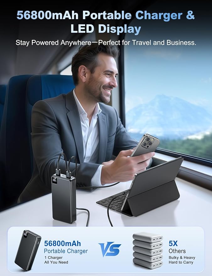 Portable Charger Power Bank, 56800mAh Battery Pack, 22.5W Fast Charging - Image 5