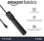 Amazon Basics Surge Protector Power Strip, 6-Outlet - Image 2