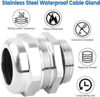 1" NPT Stainless Steel Waterproof Cable Gland, IP68 Waterproof Adjustable Cable - Image 4