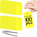 100Pcs Shipping Tags with Wire Ties Plastic Hang Tags by XUWAIDSGN