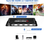 HDMI Switch 8K 4 Port – HDMI 2.1 48Gbps Auto-Switching, 8K@60Hz/4K@120Hz - Image 2