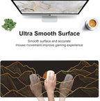 Golden Mountain and Moon Desk Mat, Large Luxury Gold Line Art Gaming Keyboard - Image 5