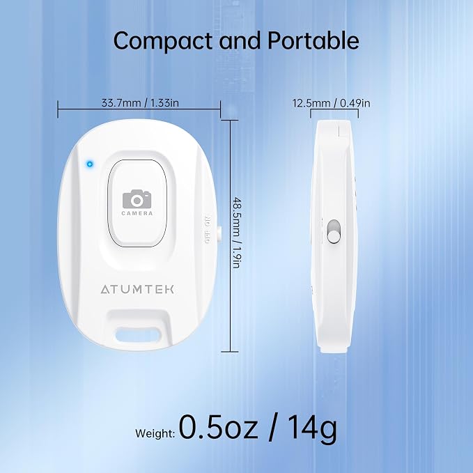 ATUMTEK Camera Remote Shutter for iPhone and Android Smartphones, Wireless - Image 5