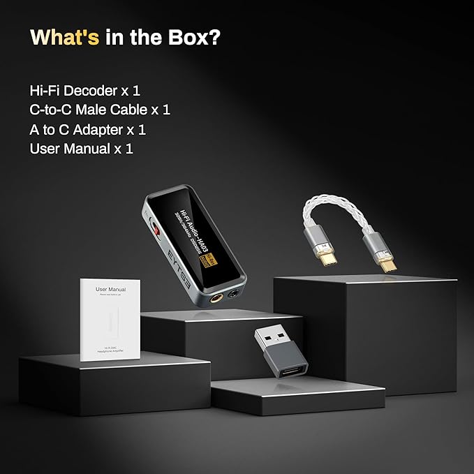 Portable Headphone Amplifier, USB C MINI DAC Amp Dongle 3.5mm & 4.4mm Balanced - Image 8