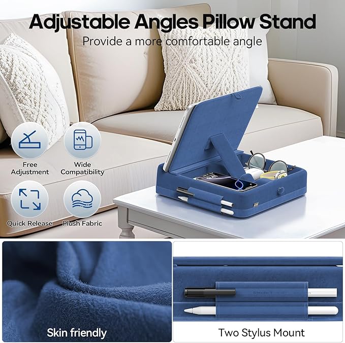 KDD Tablet Pillow Stand with Storage, Foldable iPad Holder - Image 5
