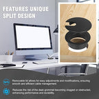 1-3/8" Black Desk Grommet, JTemgle Plastic Cable Hole Cover Computer Table Cord - Image 4