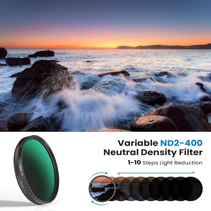 67mm Variable ND2-400 Filter for Phone/DSLR, HD Adjustable Neutral Density - Image 3