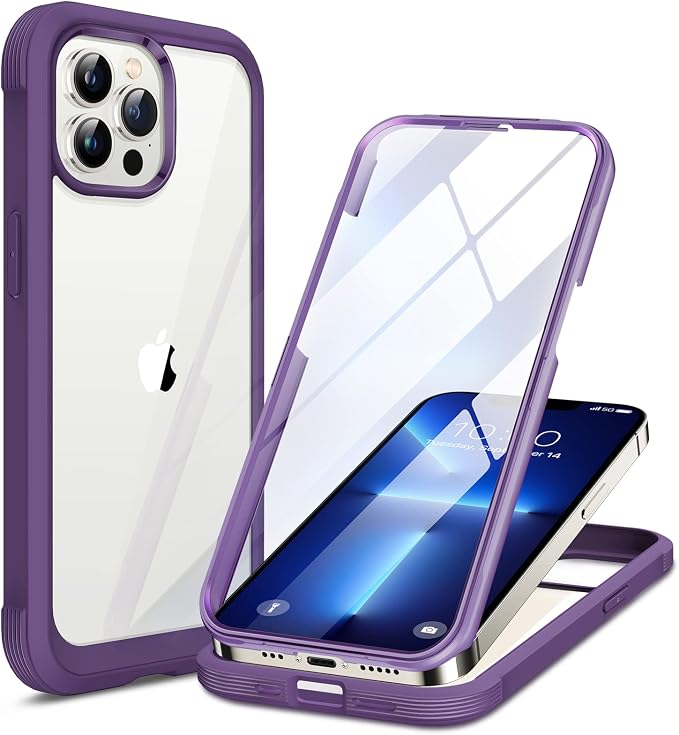 Miracase Glass Case for iPhone 13 Pro Max 6.7 inch, Upgrade Full-Body Clear by Miracase