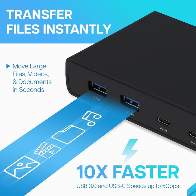 VisionTek VT4500 12in1 Docking Station Dual Monitor 4K – x2 HDMI, x2 DisplayPort - Image 5