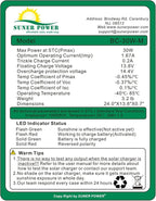 SUNER POWER 30W 12V Solar Battery Charger Maintainer, Built-in Smart MPPT - Image 5