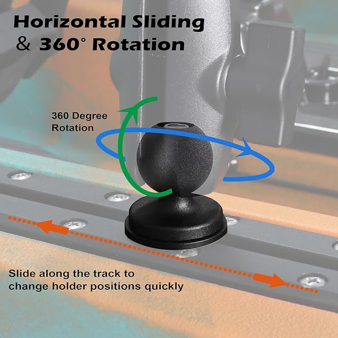 2 pcs 1" Track Ball Mount Base - Image 2
