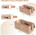 Cable Management Box, Handwoven Water Hyacinth Cable Organizer Box Set - Image 2